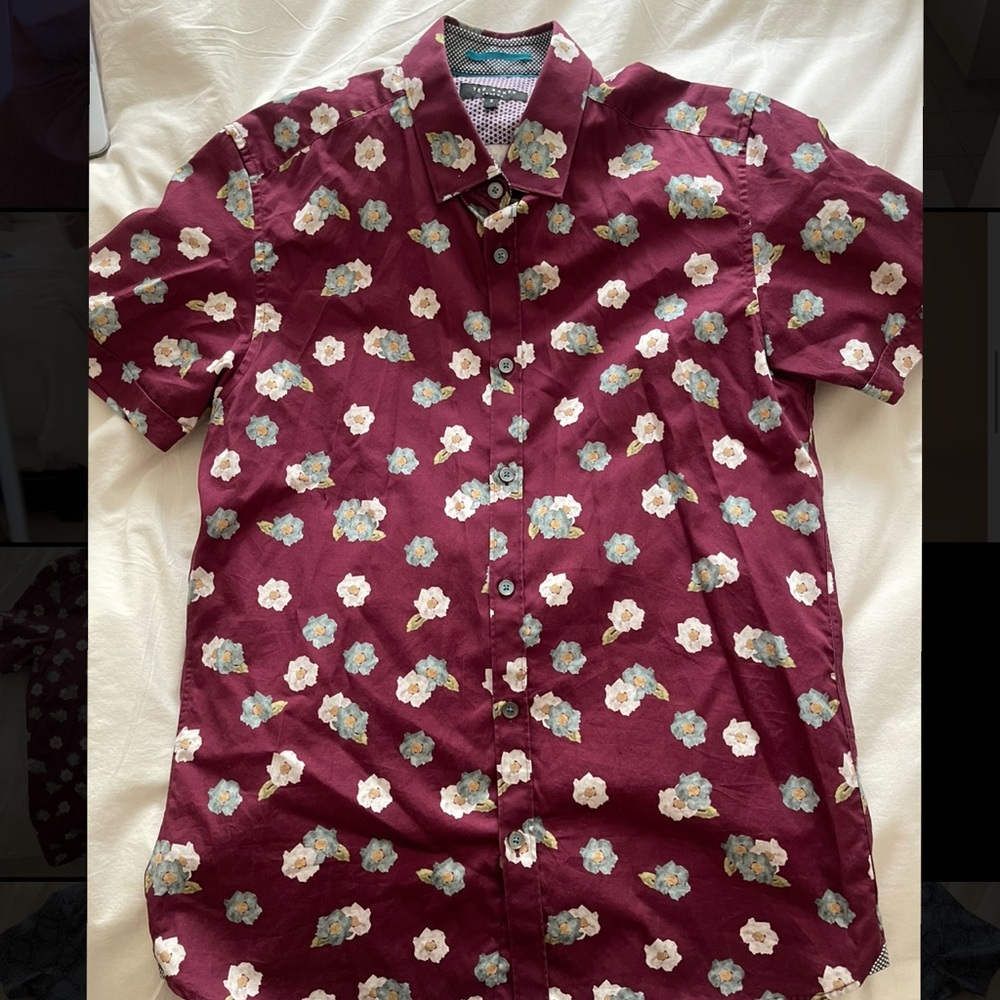 Ted Baker button up burgundy shirt!